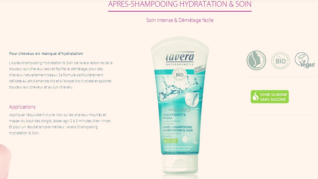 après shampoing hydratation lavera bio